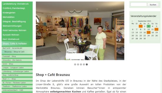 Shop mit Café der Lebenshilfe Braunau am Inn
