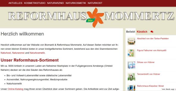 Biomarkt und Reformhaus Mommertz Arnsberg-Neheim