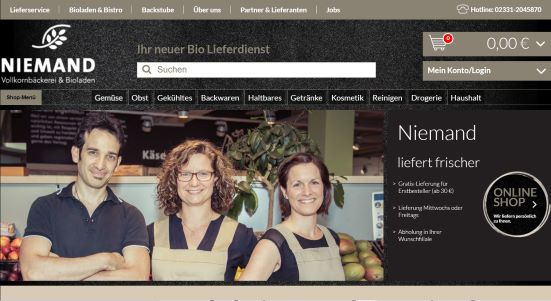 Niemand Vollkornbäckerei, Bioladen und Bio-Lieferdienst Hagen-Lennetal