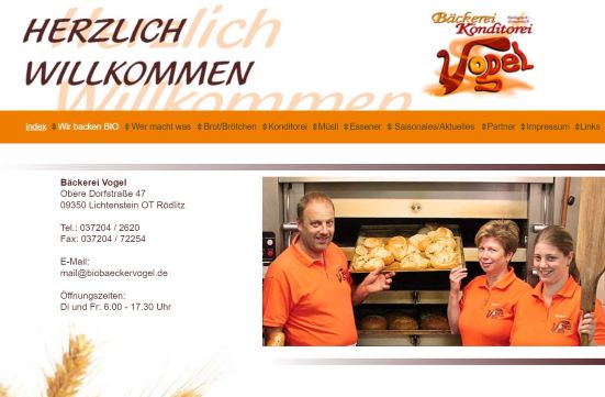 Bio-Bäckerei Vogel Lichtenstein/Sachsen - Rödlitz