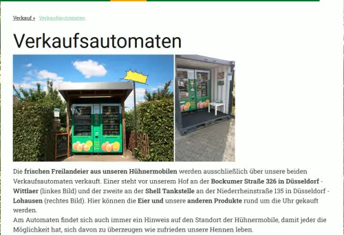 Gut Kaiserhof Verkaufsautomat Düsseldorf Lohausen