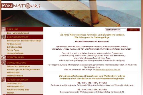 Bonnatours: Naturerlebnisausflüge - Wilkräuterschule - Schnitzschule Bonn-Beuel