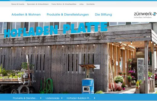 Hofladen Platte Stiftung Züriwerk Bubikon