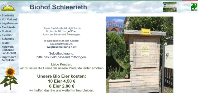Eierhäusle Biohof Schleerieth Werneck - Schleerieth