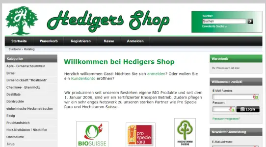 Hediger Obst und Garten - Hedigers Shop Affoltern am Albis