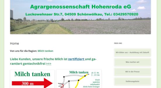 Agrargenossenschaft Hohenroda - Milchautomat Schönwölkau