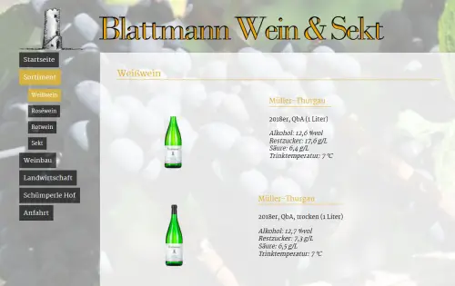 Blattmann Wein und Sekt - Schümperlehof Gundelfingen
