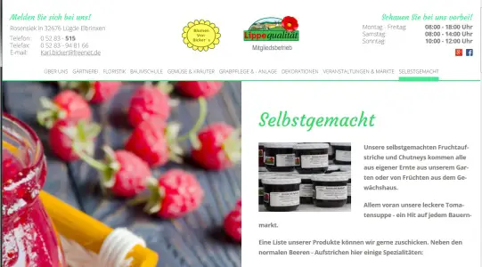 Blumenhandel und Gärtnerei Bicker Lügde - Elbrinxen