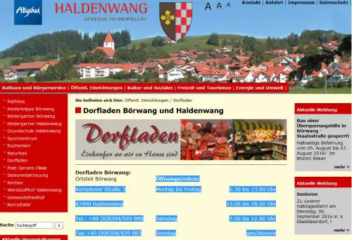 Dorfladen Börwang 		 Haldenwang Ortsteil Börwang