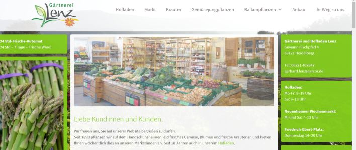 Gärtnerei und Gemüsebau - Hofladen Lenz Heidelberg-Handschuhsheim