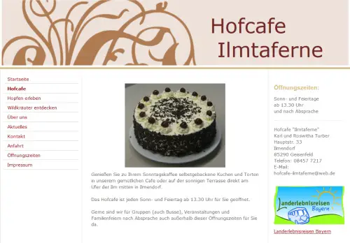 Hofcafe Ilmtaferne - Turber Hopfenhof Ilmendorf - Geisenfelden