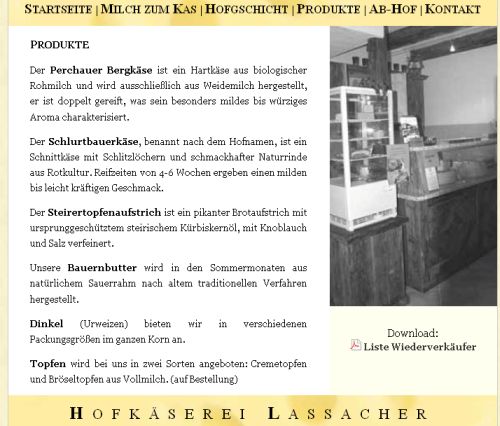 Hofkäserei Lassacher Neumarkt in der Steiermark
