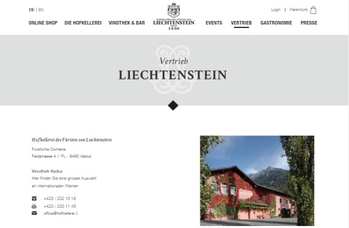 Hofkellerei des Fürsten von Liechtenstein - Fürstliche Domäne Vaduz