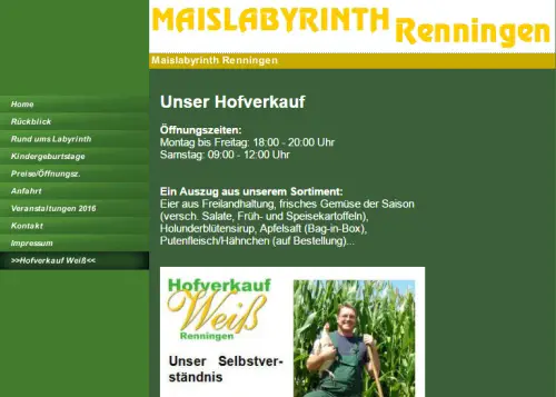Hofverkauf Weiß - Maislabyrinth Renningen