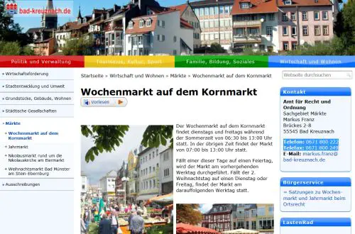 Wochenmarkt Bad Kreuznach Bad Kreuznach
