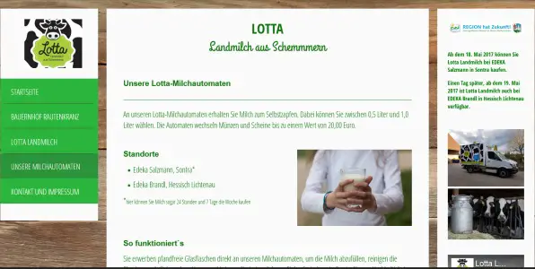 Lotta Landmilch (Milchautomat im Edeka-Markt, Steinwegcenter) Hessisch Lichtenau