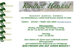 Pension & Cafe Radhof Henkel Groß Kreutz OT Götz