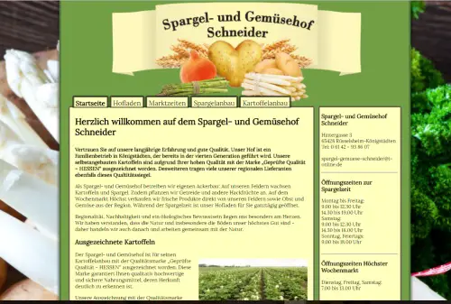 Spargelhof und Gemüsehof Schneider  Rüsselsheim - Königstädten