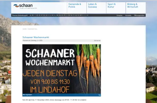 Wochenmarkt Gemeinde Schaan Schaan