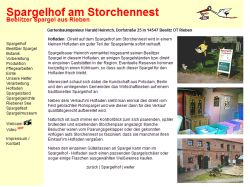 Spargelhof am Storchennest Beelitz OT Rieben