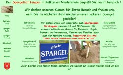 Spargelhof Kemper Kalkar am Niederrhein