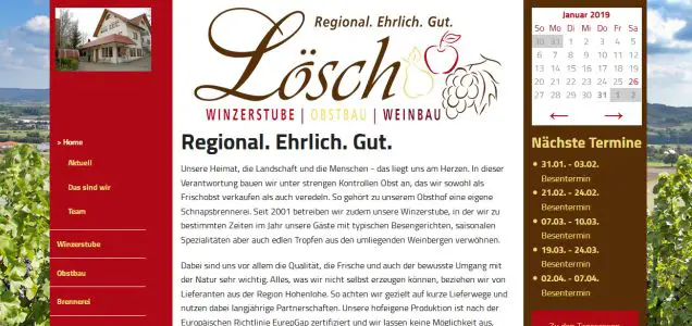 Weinbau - Obstbau - Winzerstube Lösch Bretzfeld-Windischenbach