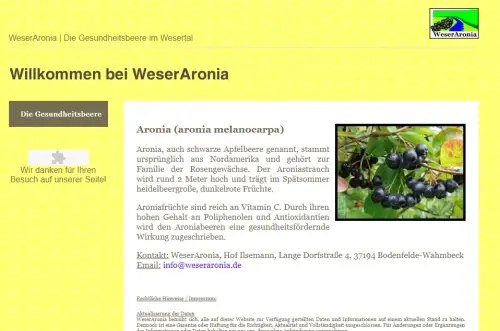 WeserAronia - Hof Ilsemann Bodenfelde-Wahmbeck