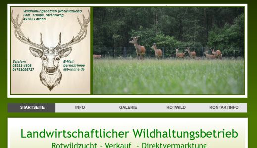 Wildhaltungsbetrieb / Rotwildzucht Trimpe  Lathen