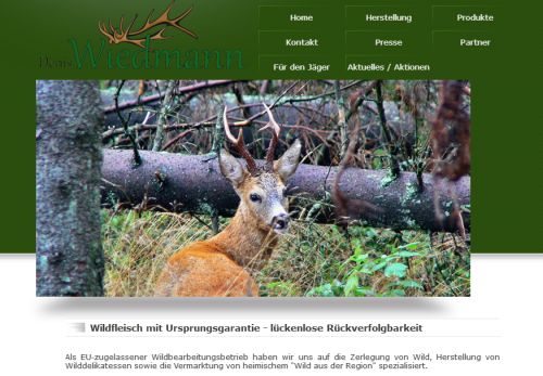 Wildvermarktung Wiedmann Alfdorf - Hintersteinenberg