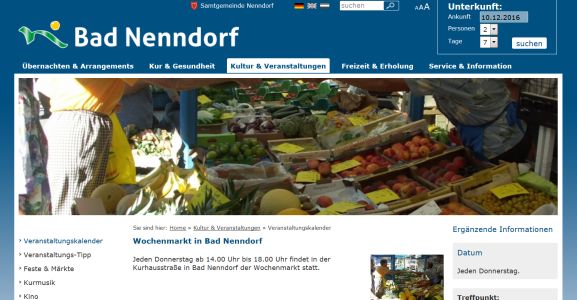 Wochenmarkt Bad Nenndorf Bad Nenndorf