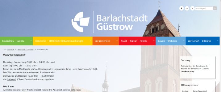 Wochenmarkt Güstrow -  Marktplatz Güstrow