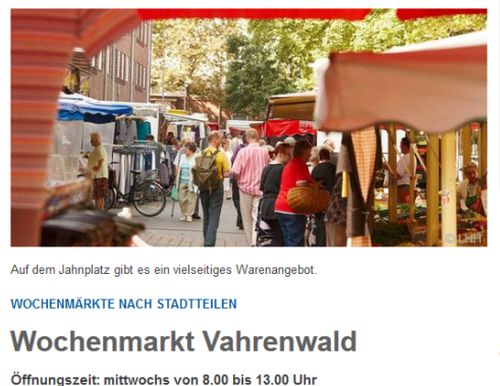 Wochenmarkt Hannover - Vahrenwald Hannover - Vahrenwald