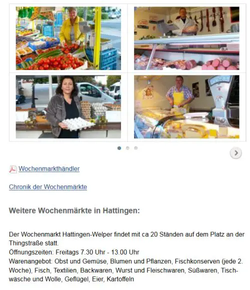 Wochenmarkt in Hattingen - Welper Hattingen - Welper