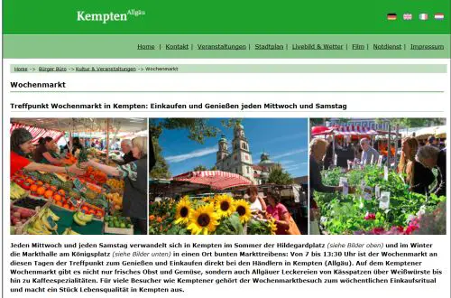 Wochenmarkt Kempten Hildegardplatz (Sommer) Kempten