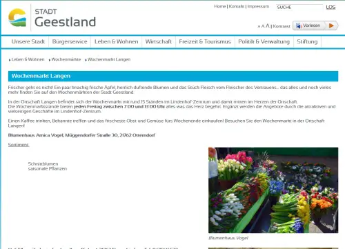 Wochenmarkt Langen-Geestland Geestland OT Langen