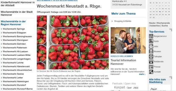  Wochenmarkt Neustadt am Rübenberge	 Neustadt am Rübenberge