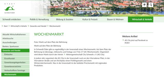 Wochenmarkt Schwedt / Oder  Schwedt / Oder