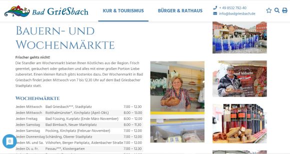 Wochenmarkt Bad Griesbach Bad Griesbach im Rottal